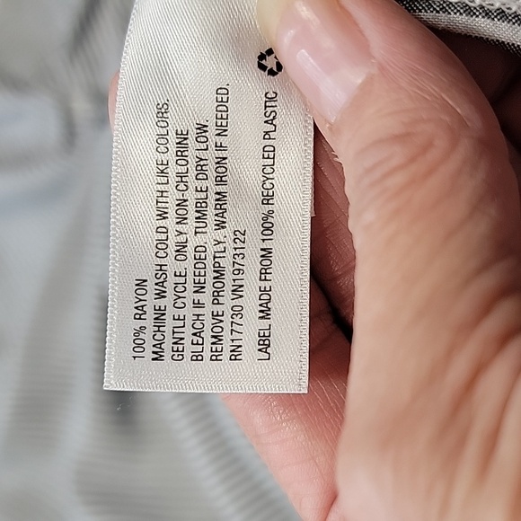 a new day size XXL Blue White Stripe Button Down Shirt with Single Chest Pocket - Picture 13 of 13